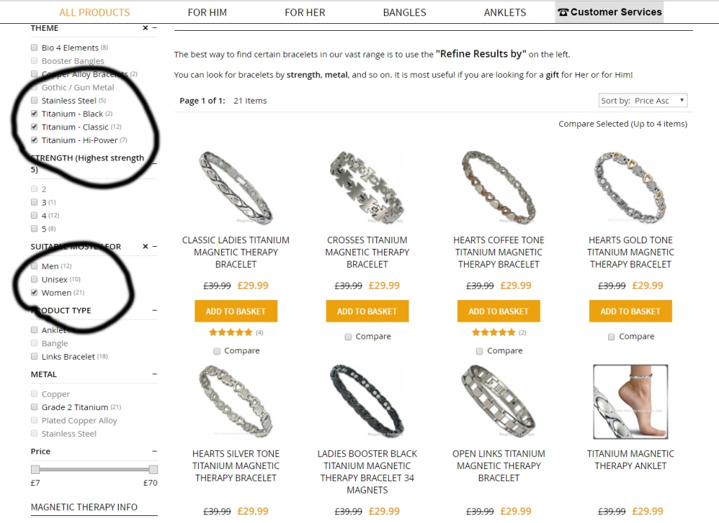 Titanium bracelets for women